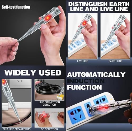 Image of Dual Functionality Voltage Tester 12V-250V AC /DC 2-in-1 Line & Electrical Tester Pen for Circuit Check | Induction Voltage Testing | LCD Display | Breakpoint & Live Object Detection with Screwdriver