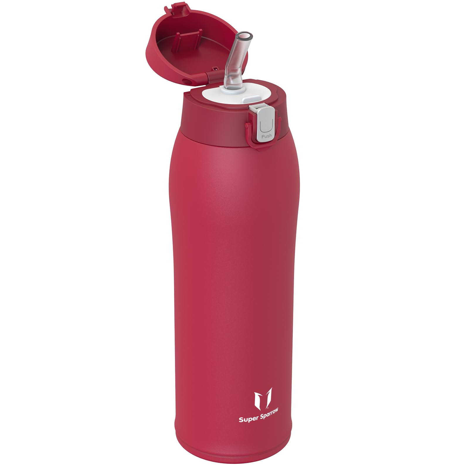 Super Sparrow Borraccia Termica Cannuccia, Borraccia in Acciaio Inox - 350ml, 500ml, 750ml, 950ml - Senza BPA Tazza Borracce Termiche, Bottiglia Termica per Bambini, Scuola, Sportiva