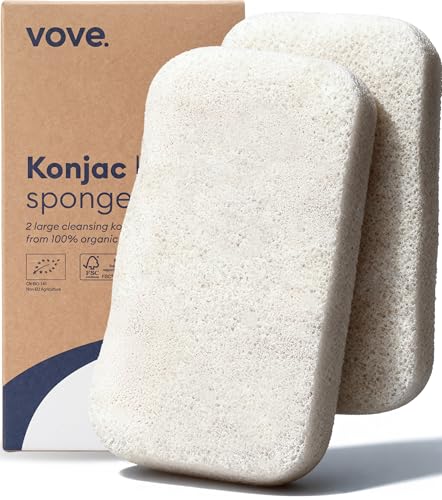 10 Best Konjac Sponges for a Flawless Skincare Routine 4 Vove Organic Konjac Body Sponges 2-Pack
