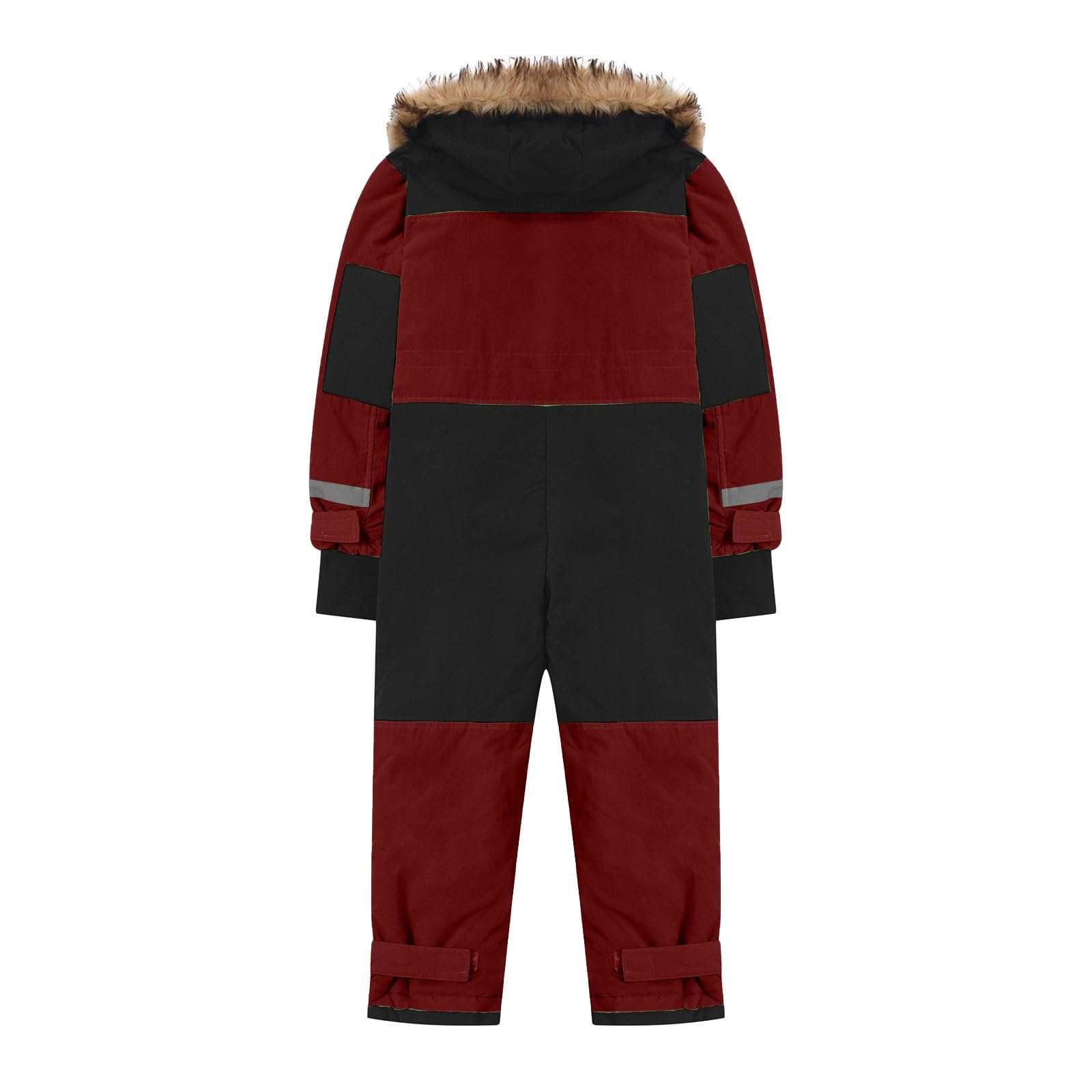 Genérico Traje de nieve para niños mono térmico esquí invierno a capucha extraíble softshell exterior