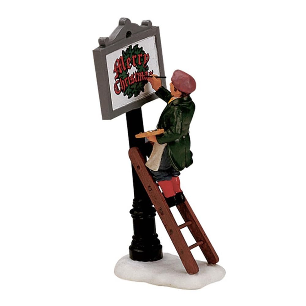 Lemax Black Christmas Village Sign Painter - 12527