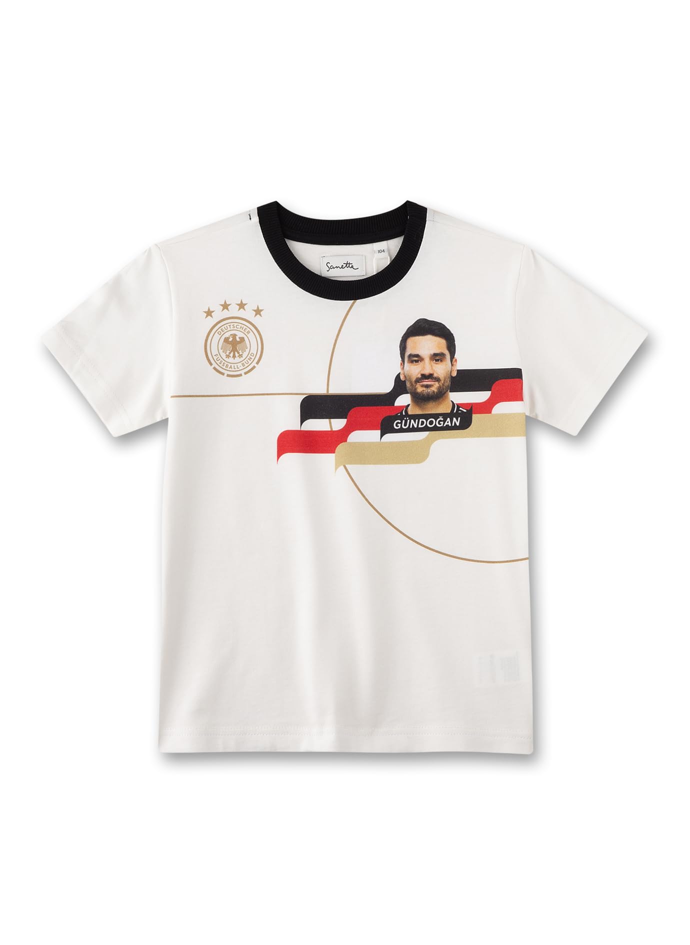 Sanetta DFB-Fanshirt Gündoğan Off-White | Hochwertiges und gemütliches Shirt aus Baumwolle für Mädchen & Jungen. Kinder Bekleidung
