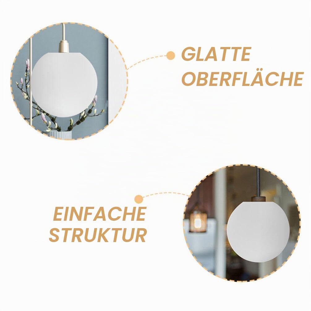 jojofuny Mattglas Pendelleuchte Sphärischer Lampenschirm Geeignet Für Esszimmer Und Wohnzimmer Sorgt Für Diffuse Beleuchtung Und Einladende Atmosphäre