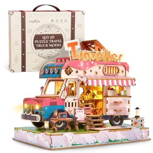 FUNPOLA ���̃p�Y�� 3D�p�Y�� �ؐ��p�Y�� DIY�~�j�`���A �N���t�g�L�b�g �g�ݗ��ăL�b�g LED���C�g�t�� ���� �Ƃ̑��� �m��ߋ� �q���Ƒ�l���� �������t�� ���蕨 �M�t�g�A�C�f�A 265PCS (���s��2)