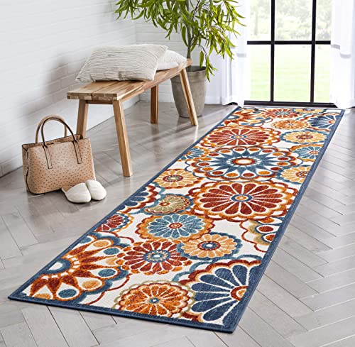 Well Woven Indoor/Outdoor Textured Neveh Ivory Floral 6'7