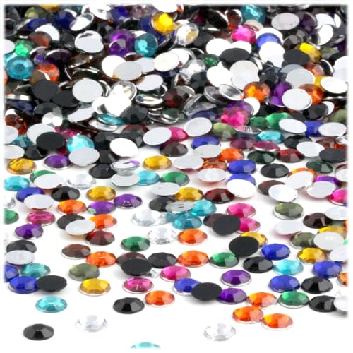 Diamantes de imitación redondos 5mm en pack de pedrería multicolor para aplicar con pegamento 7