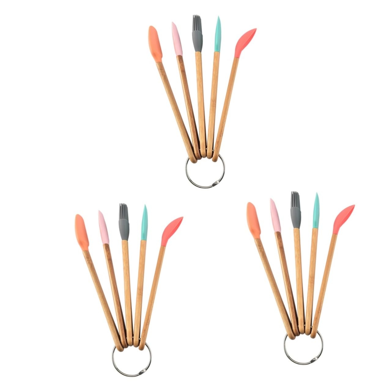 BESTOYARD 15piezas Utensilios De Para Hornear Mango De Espátulas y Rasquetas Para Repostería Para Cocinas y Panadería
