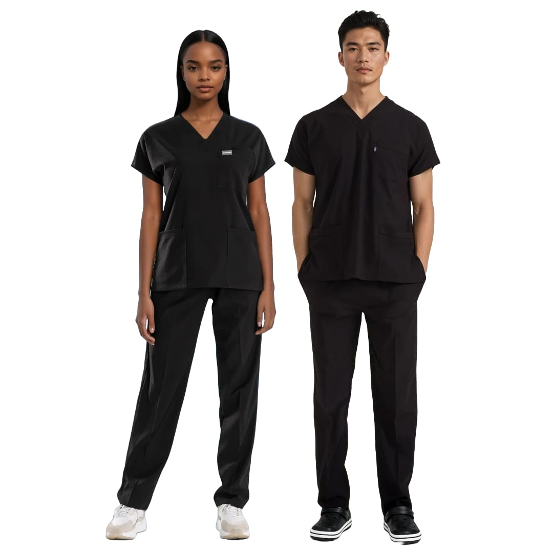 Professional Medical Uniforms & Scrubs - Soft Stretch Fabric Scrubs Uniforms Women Set - Scrub Top and Scrub Bottom