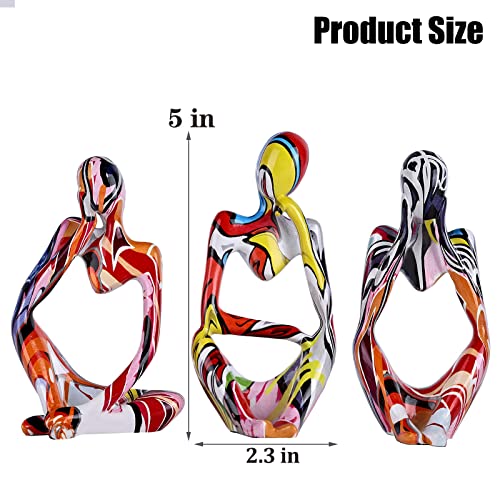 Set de 3 Figuras Decorativas Estatua Pensador en Resina miniatura 2