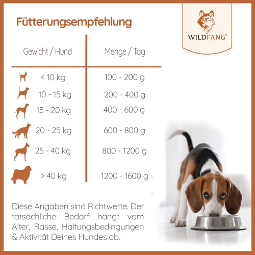 Wildfang® Premium Hunde-Nassfutter I Monoprotein I getreidefrei I B.A.R.F Qualität (Rind pur, 6 x 400g)