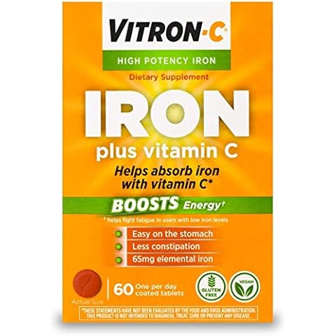 Vitron-C - Iron Supplement - 125 mg / 65 mg Strength - Coated Tablet - 60 per Bottle-McK Cover