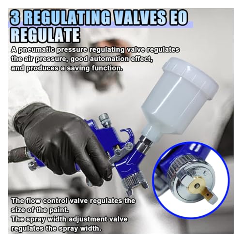 Image of BDZMC Mini HVLP Touch Up Spray Gun with 0.8 mm Nozzle (1.0) | 125 cc Cup Gravity Feed Air Paint Sprayer Spot Repair, Spray Paint Gun for Car Furniture Painting, Car Primer, Wall Painting