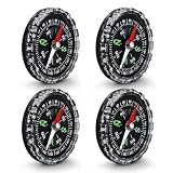 Androxeda Lot de 4 Boussoles Mécaniques Miniatures 45mm pour Enseignement Scientifique, Ra...