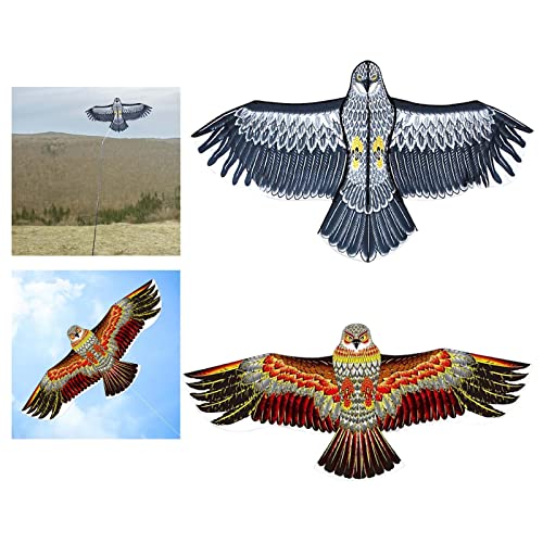Image of Lifelike Animal Kite Farm Scarecrow Eagle Shaped Decor for Outdoor Lawn Dark Blue White