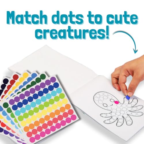 Image of CocoMoco Kids Premium Dot Stickers for Kids with 123, ABC & Animals Sticker Book -1500+ Round Stickers Fun Craft Supplies for Boys & Girls, Learning Activities, Sticker Activity Book (Pack of 3)