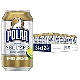 Polar Seltzer Water Ginger Lime Mule, 12 fl oz cans, 24 Count (3 Packs of 8)