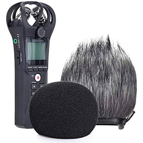 YOUSHARES Zoom H1n Recorder Foam & Furry Indoor/Outdoor Windscreen Muff, Pop Filter/Wind Cover Shield Fits Zoom H1n & H1 Handy Portable Digital Recorder Cover