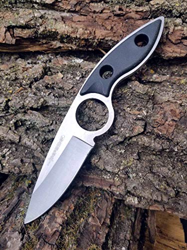 New 7" SILVER TACTICAL MILITARY FIXED BLADE SURVIVAL HUNTING NECK BOOT iCareYou Knife