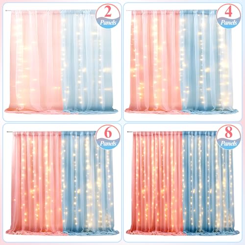 Ledido 2 Pack Cortina Tulle 10x10ft con Luces miniatura 4