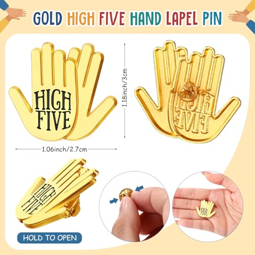 Yinkin Employee Appreciation Gifts Bulk High Five Hand Lapel Pin Thank You Card Motivational Pin for Employee of the Month Recognition Gifts for Social Worker Nurse Coworkers2