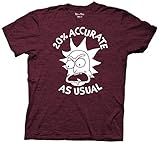 Ripple Junction Rick and Morty 20% Accurate As Usual Adult T-Shirt (X-Large, Heather Black Cherry)
