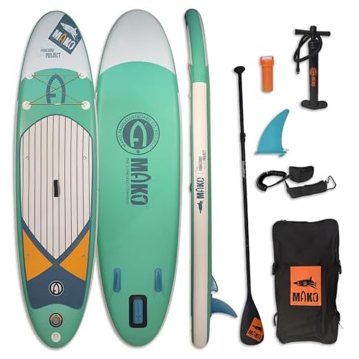 Tabla Paddle Surf Hinchable Mako 10´ Tabla PadelSurf Estable Resistente Tabla Hinchable de Paddle Surf con Accesorios Tabla PaddleSurf con Anillas Asiento Paddle Surf Iniciación (Aqua MAKO)