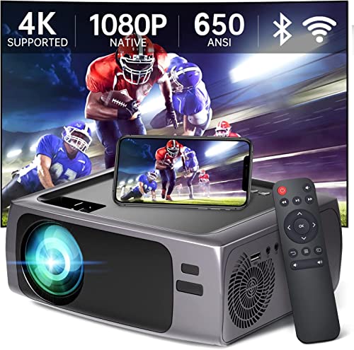 Image of TOPTRO Full HD Projector HQ1 Pro Android 9.0 Projector for Home 4K 6900 Lumens WiFi Bluetooth Built in Apps Wireless Display, HDMI, USB, Remote for Entertainment or Education Home Cinema Projector