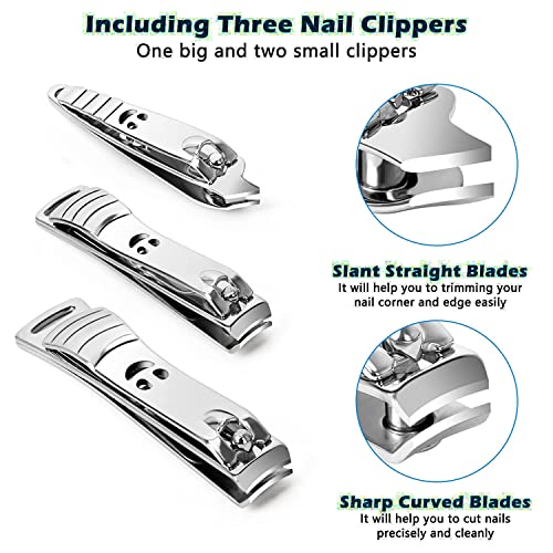 Malayas Finger Toe Nail Cutter Stainless Steel 12 pcs Personal Manicure Nail Scissors Set Nail Clipper Earpick Grooming Pedicure Kits Men/Women Nail Trimmer - Image 5