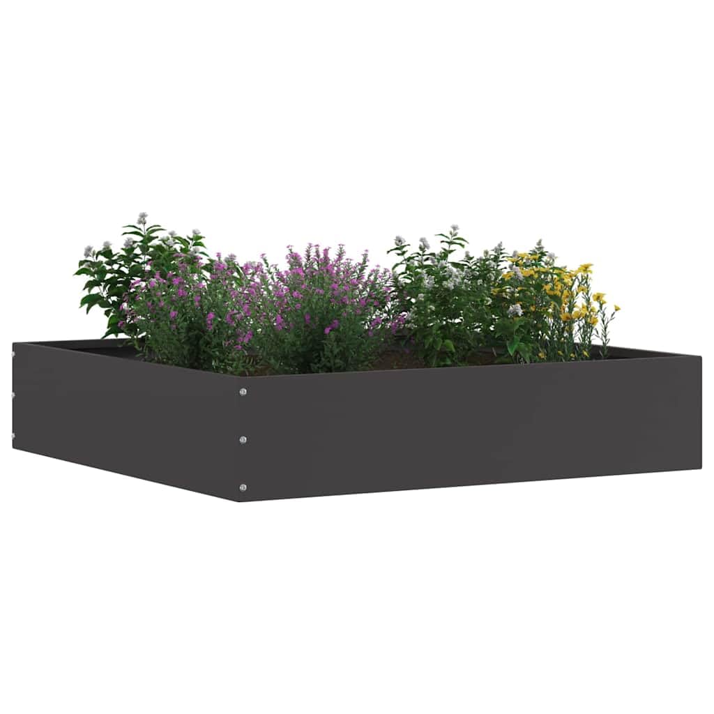 Raseneinfassung aus Stahl, Schwarz, 60 x 60 x 13 cm, 6er Set