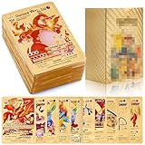 KKBGN Cartas Español, 88 Cartas Gold Foill, 2023 Cartas emon Doradas Cartas Coleccionables únicas Alto Ataque, Sin Repetición (8 VSTAR+34Vmax +25V+11GX+10) Versión en Español