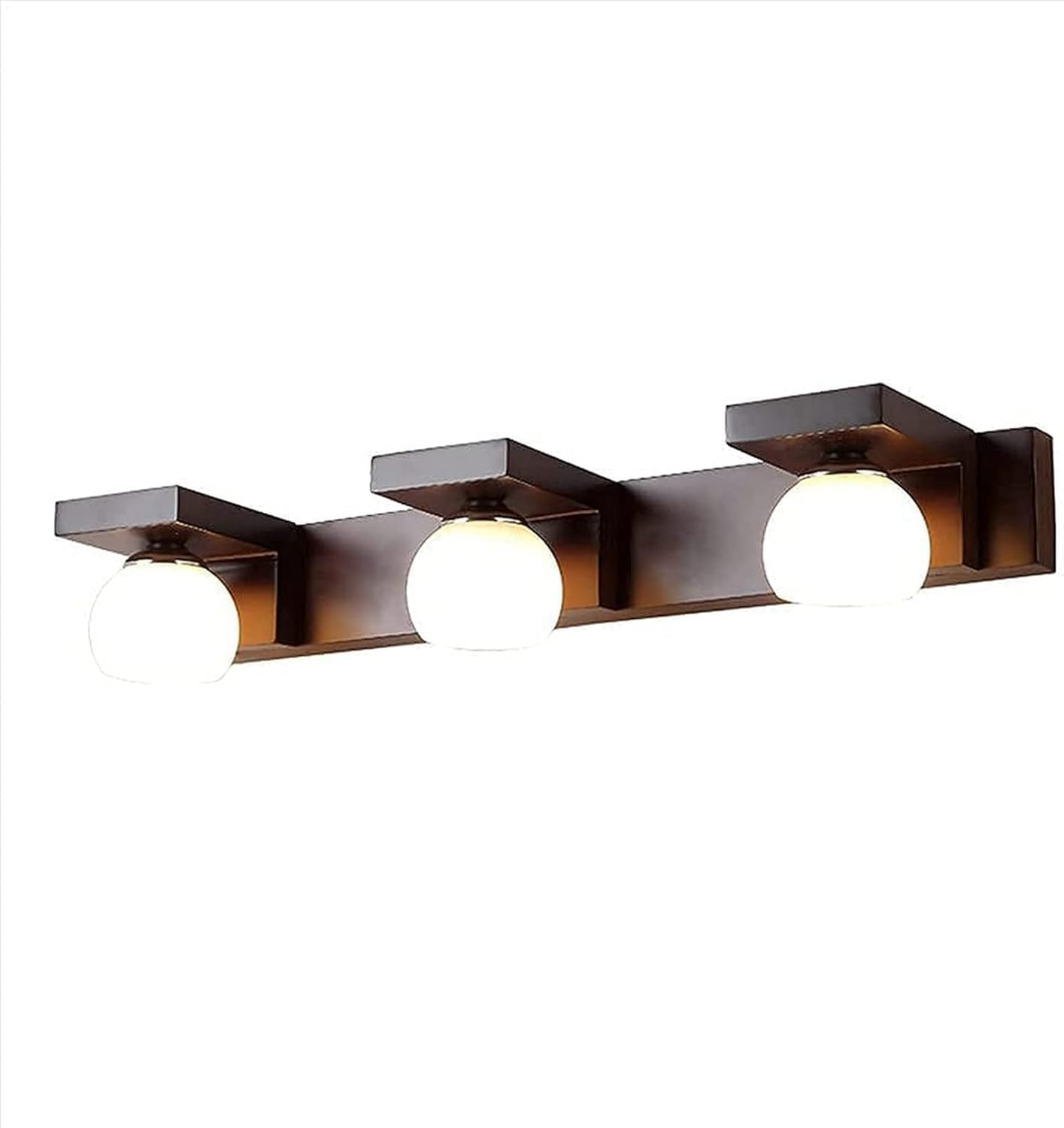 Genérico Lámpara de espejo LED Compatible with baño, lámpara de pared Compatible with baño con 3 llamas y pantalla de cristal G9, luz Compatible with espejo de armario, Lámpara LED moderna