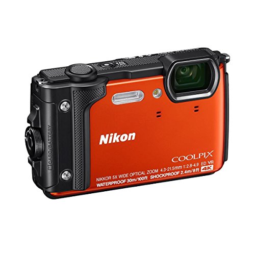 Nikon W300 Waterproof Underwater Digital Camera with TFT LCD, 3', Orange (26524)