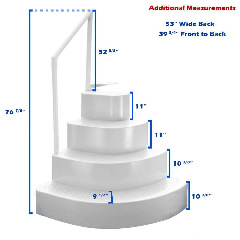 Escalera para piscina elevada White 76 in alto miniatura 6