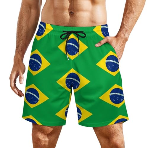 Flag Men's Swim Trunks Short Beach Shorts Swimming Trunks with Pockets
