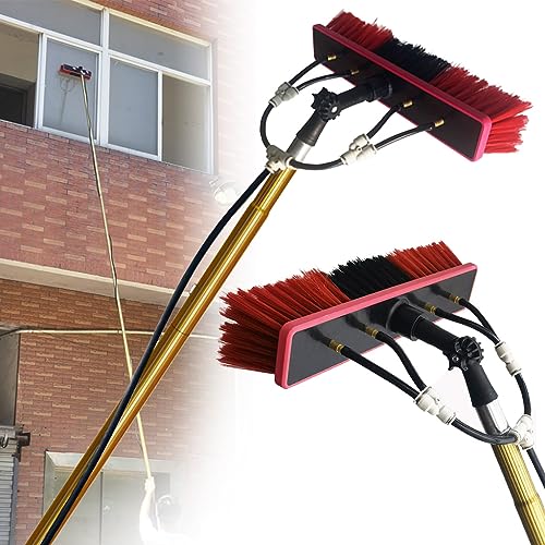 Glasreinigungsbürste, Teleskopstange mit Haushaltswasseranschluss, Solarpanel-Rotationsbürste, Reinigungsbürste, Reinigungswaschbürste, Fensterreinigungsbürste mit Verlängerungsstange, wasse