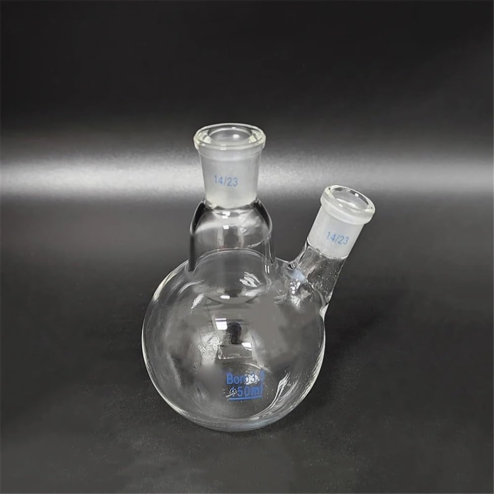Kolba z dwoma dyszami, ukośny kształt, standardowe matowe usta, 25 ml, 50 i 250, 14/23, dolna kolba Sprzęt laboratoryjny