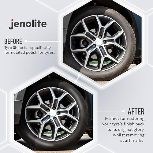 JENOLITE Zurück zu Schwarz Reifenglanzspray | Stellt Reifen Wieder her und schützt sie | Sofortiges Reifendressing | Langanhaltender Wet-Look-Glanz | 3 x 500 ml
