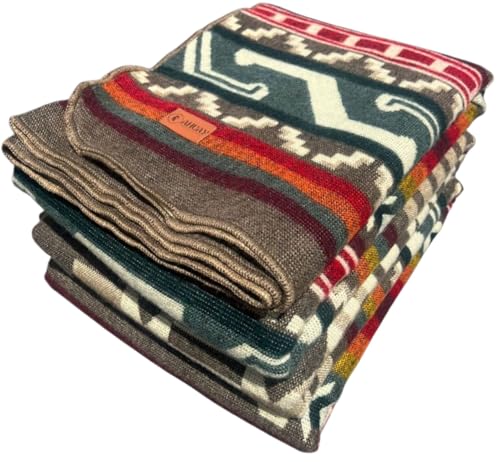 Image of Alpaca Wool Blanket, Throw Size 78 x 47, Reversible 2 in 1, Thick and Ultra Soft, Hypoallergenic, Non-Itchy, Handmade in Ecuador. Premium Alpaca Wool Thtow Blanket for Cozy Comfort.(Aztec Brown)