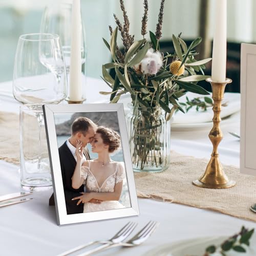 Giftgarden 5x7 Picture Frame Silver Set of 7, Multi Modern 5 x 7 Silver Frames for Wall or Tabletop Display - Thumbnail 7