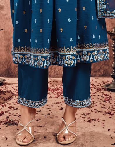 Image of SIRIL Women's Rayon Viscose Printed Kurta Pant with Dupatta Set