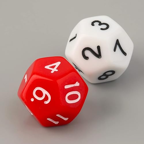 Miniatura 6 de Juego de 10 dados poliédricos de escultura D12 de acrílico de 12 caras para fiesta de club, familia, juego de mesa