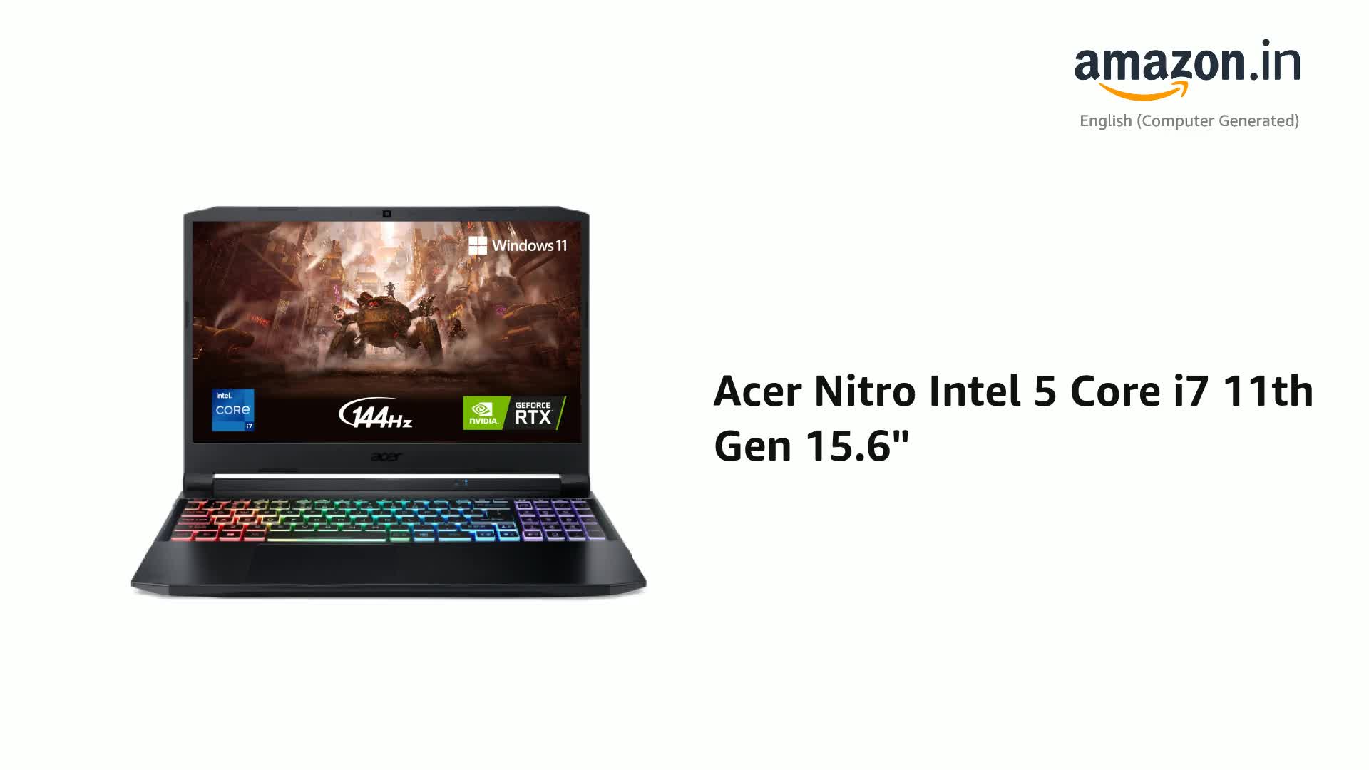 Acer Nitro Intel 5 Core i7 11th Gen 15.6