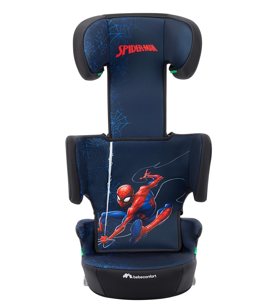 Bebeconfort Disney Hera i-Fix​, Silla de Coche Elevador Respaldo, 3,5-12 años (100-150 cm), Silla Coche Fun Spiderman, Plegable, Ligera (4,4 kg), 14 Posiciones Reposacabezas, Fun Spiderman