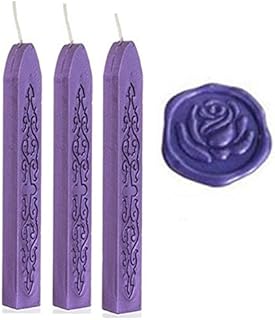 MNYR New 3pcs Purple Wax Sticks with Wicks for Decorative Wedding Invitations Wax Seal Sealing Stamp Gift Cards Sealing Wax