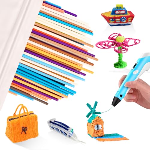300 unidades 3D Doodler Pen Recargables, 2,5 mm 3D Pen Recarga Filamento de Lápiz de impresión Compatible con 3Doodlers Pen, 10 Colores Filapen Recarga 3D Pen Accesorios Compatible con 3Doodler Start+