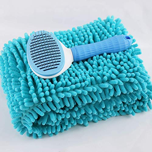 Suntapower Toalla de Baño para Mascotas Enviar Peine para Mascotas Toallas Absorbentes para Mascotas Toallas para Mascotas de Secado Rápido, Suaves y Cómodas Lavable a máquina
