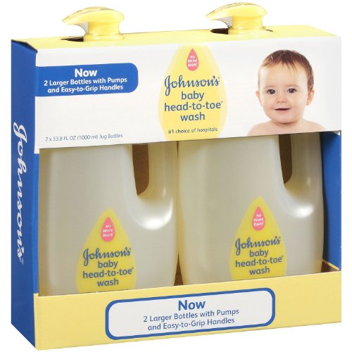 Image of Baby Head to Toe Wash 2 X 33.8 Oz Bottles Larger Easy Grip Pump Bottles.