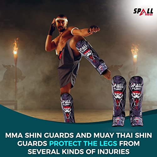 MMA Shin Instep Pad Kick Thai Pad Kick Boxing Guard Protector Leg Foot Guard(Grey Black, Small / Medium)