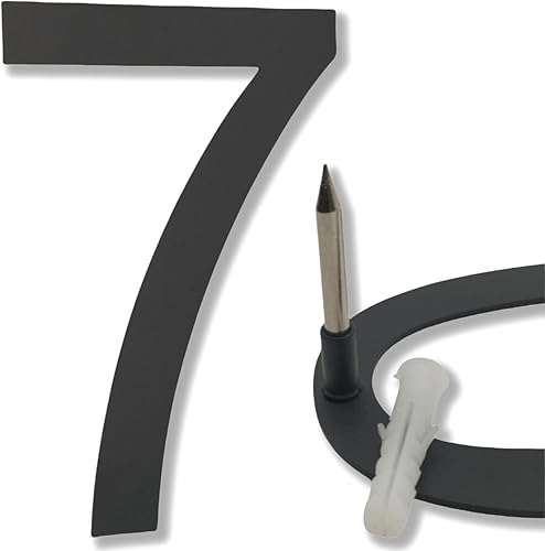 Miniatura 8 de TILUODA Número de casa moderna de 8 pulgadas, para exteriores, número de casa flotante, de acero inoxidable, con borde metálico 911, con funda para