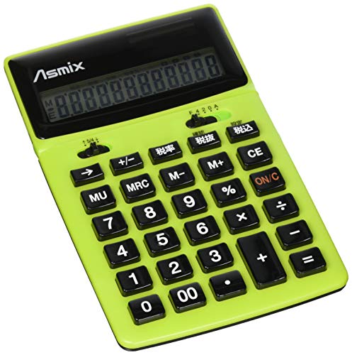 アスカ 電卓 12桁 チルトあり C1235G グリーン